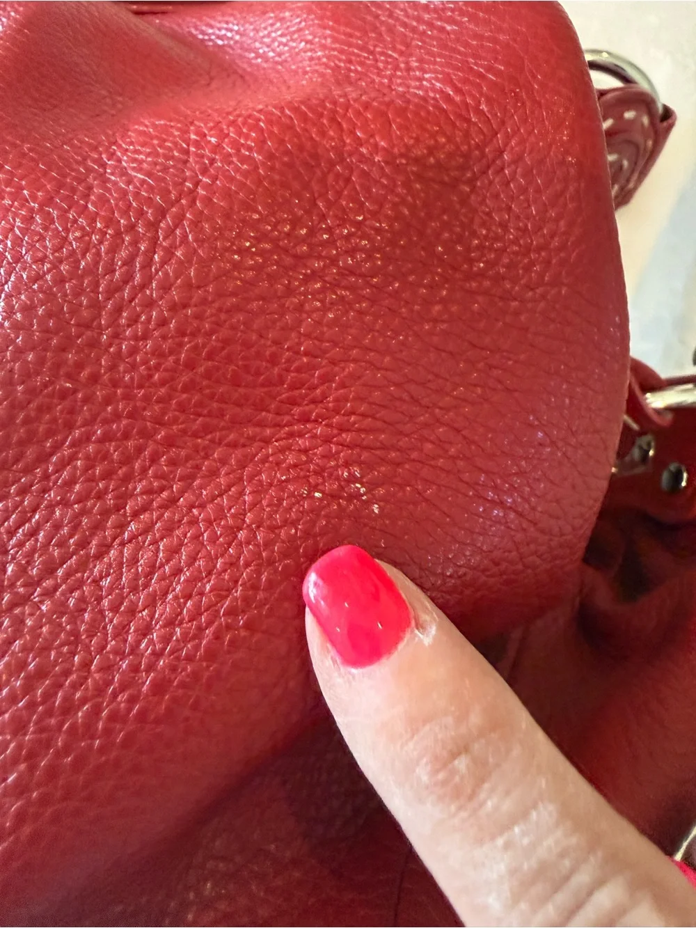 Vintage BCBGMAXAZRIA Red Leather Hobo Shoulder Bag